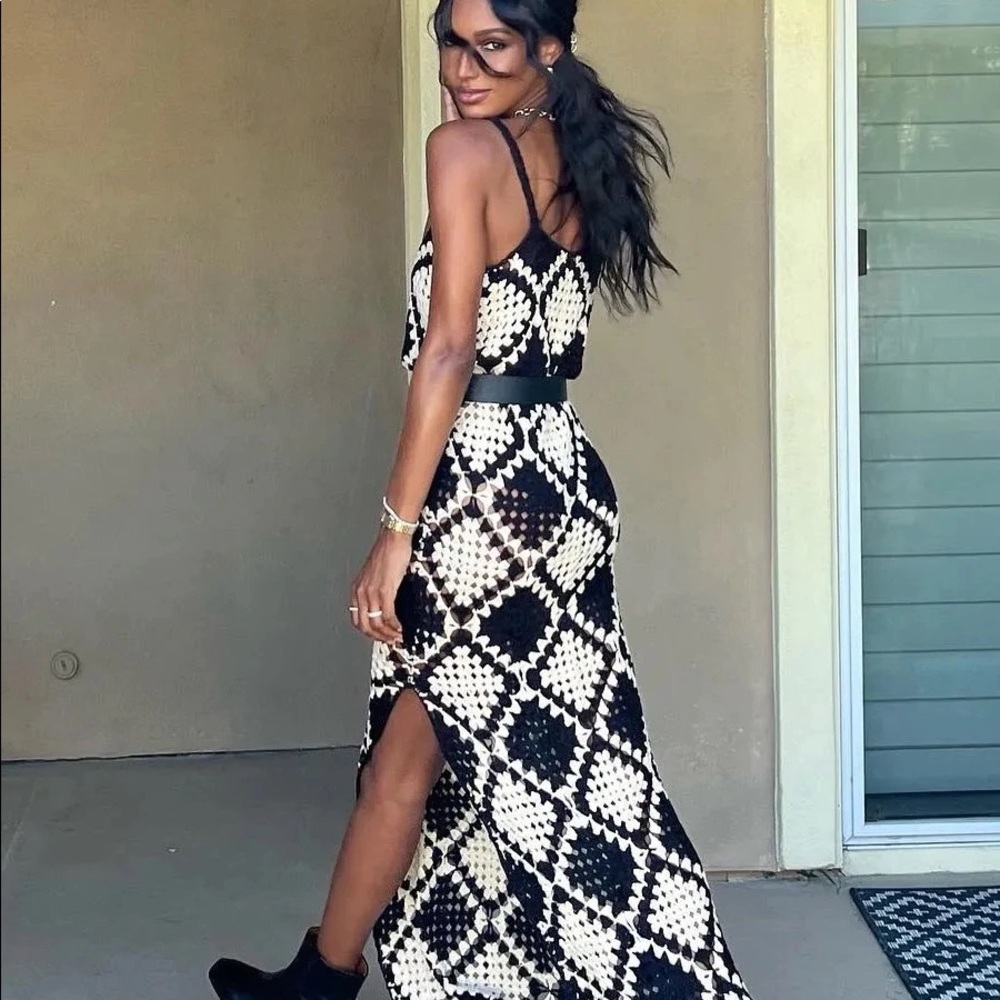 VRG GRL The Joni Crochet Maxi Dress